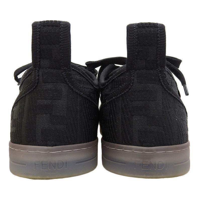 Similar To Fendi Zucca Pattern Clear Sole Low Cut Sneakers Shoes Ladies Black
