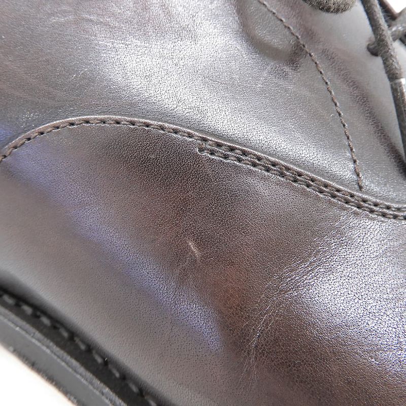 Prada Cap Toe Inner Feather 5 Eyelet Shoes Men's Leather Brown 6 1 2 2eb129 6.5