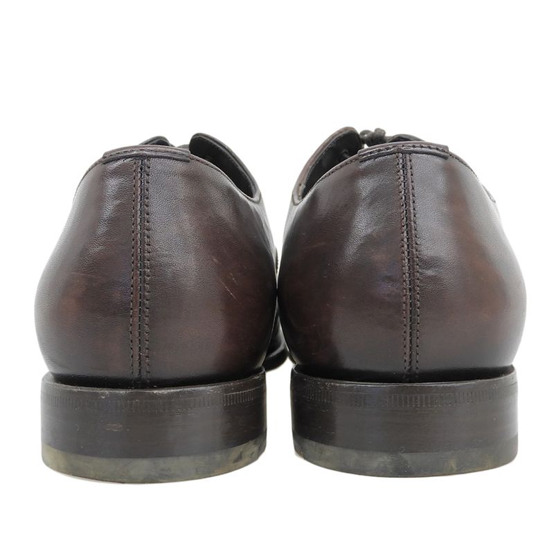 Prada Cap Toe Inner Feather 5 Eyelet Shoes Men's Leather Brown 6 1 2 2eb129 6.5