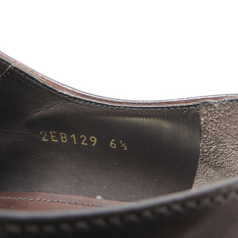 Prada Cap Toe Inner Feather 5 Eyelet Shoes Men's Leather Brown 6 1 2 2eb129 6.5