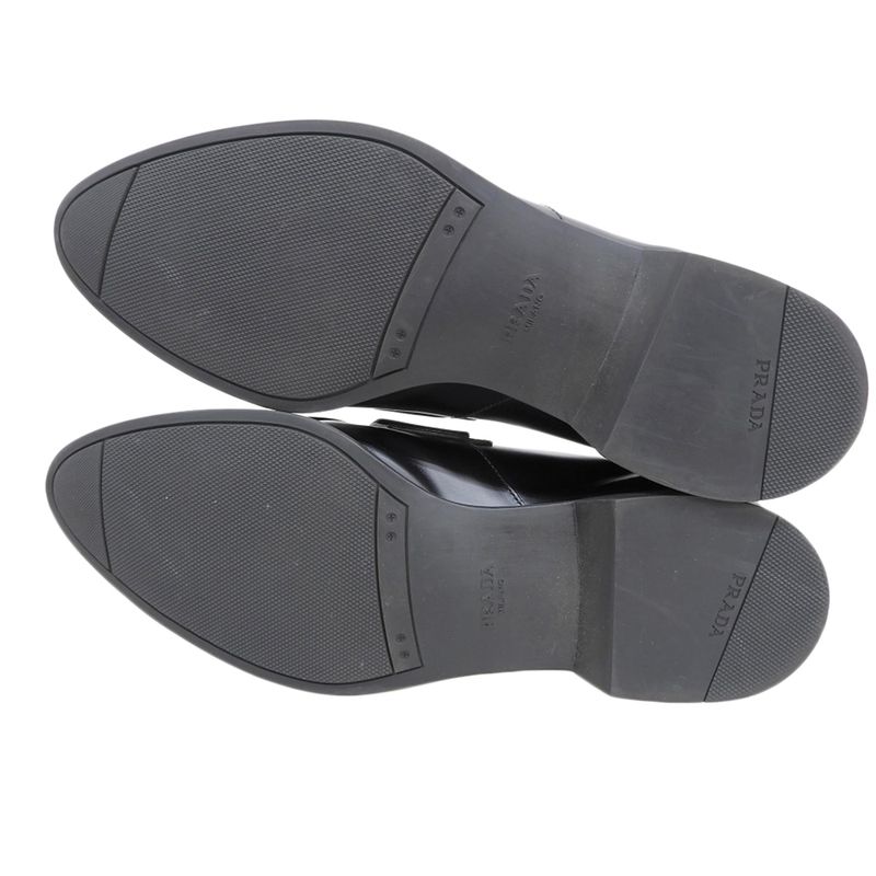 Prada Coin Loafer Shoes Men's Leather Black 7 2dg094 7