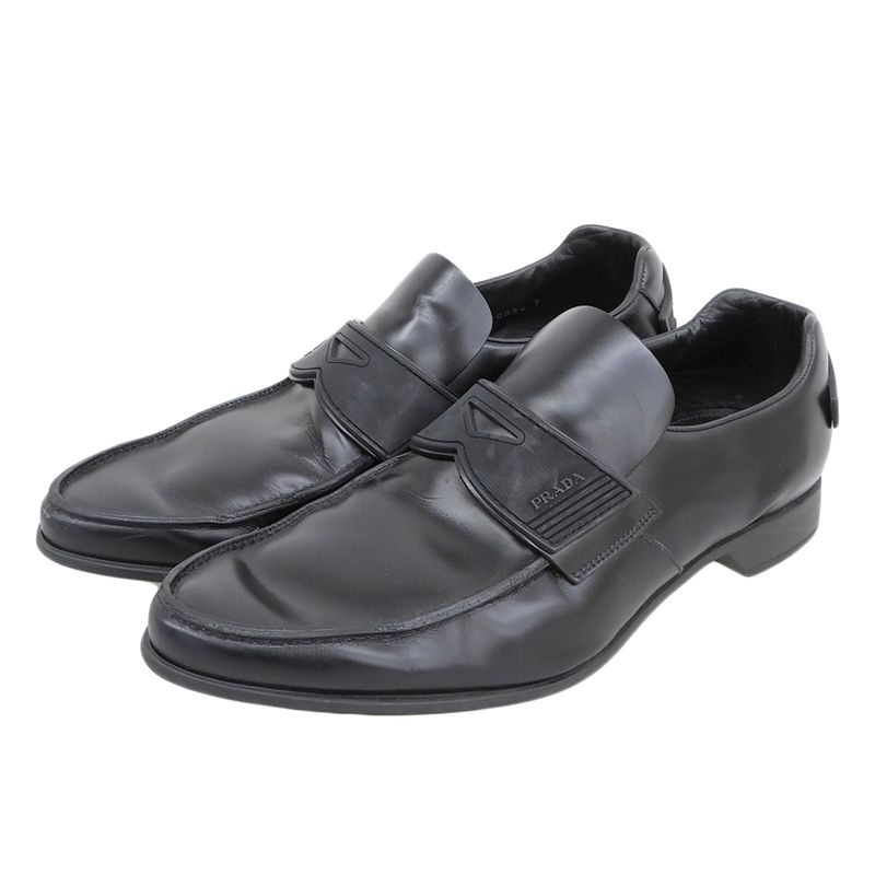 Prada Coin Loafer Shoes Men's Leather Black 7 2dg094 7