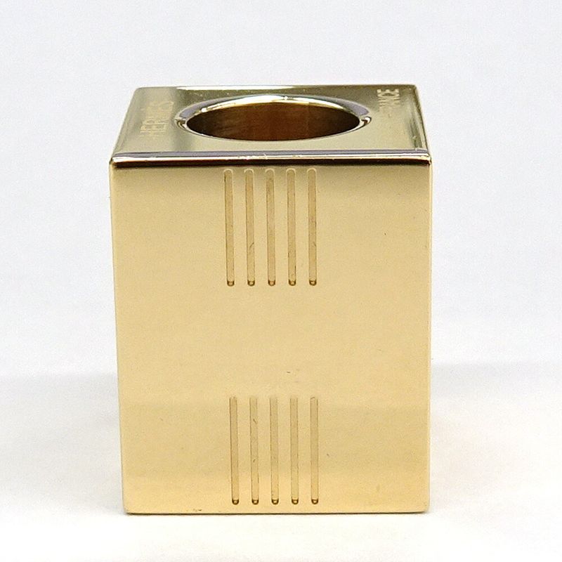 Hermes Scarf Ring Cube Teme H Motif Metal Gold GD Made In France