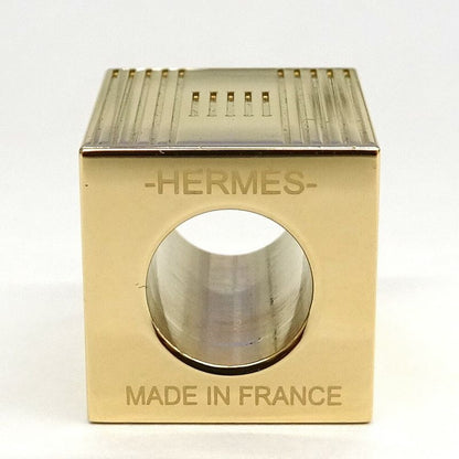 Hermes Scarf Ring Cube Teme H Motif Metal Gold GD Made In France
