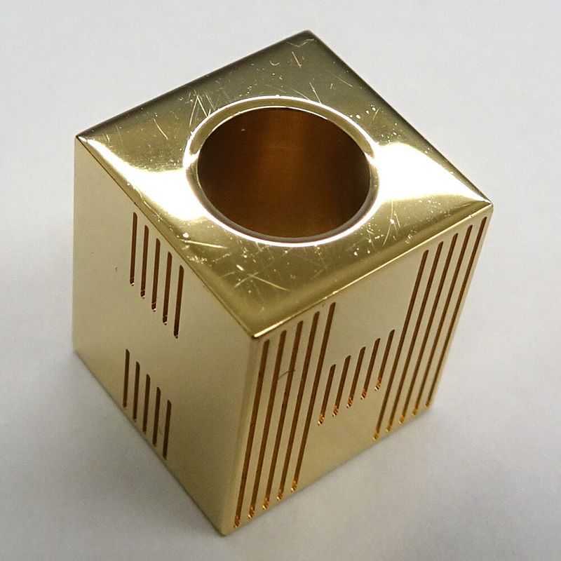 Hermes Scarf Ring Cube Teme H Motif Metal Gold GD Made In France