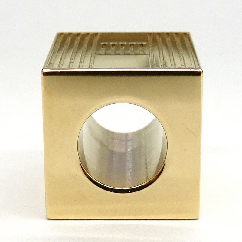 Hermes Scarf Ring Cube Teme H Motif Metal Gold GD Made In France