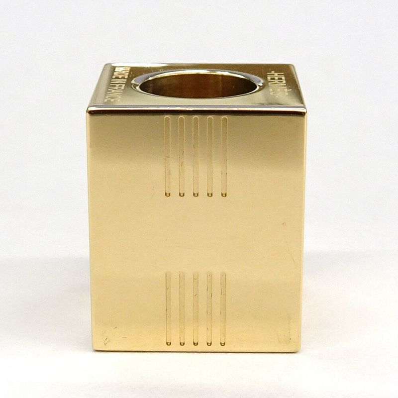 Hermes Scarf Ring Cube Teme H Motif Metal Gold GD Made In France