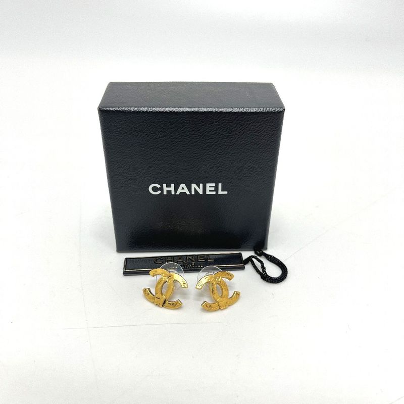 Chanel Earrings Coco Mark A21124 Metal Gold