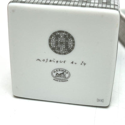 Hermes Miscellaneous Sugar Pot Box <mosaic 24> P Pottery Gray