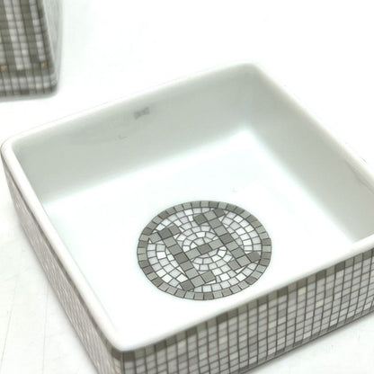 Hermes Miscellaneous Sugar Pot Box <mosaic 24> P Pottery Gray