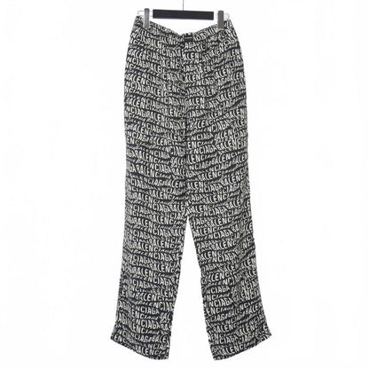 Balenciaga Wave Logo All Over Pattern Easy Pants Slacks Waist Togo 34 Black