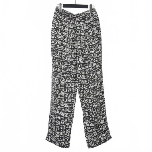 Balenciaga Wave Logo All Over Pattern Easy Pants Slacks Waist Togo 34 Black