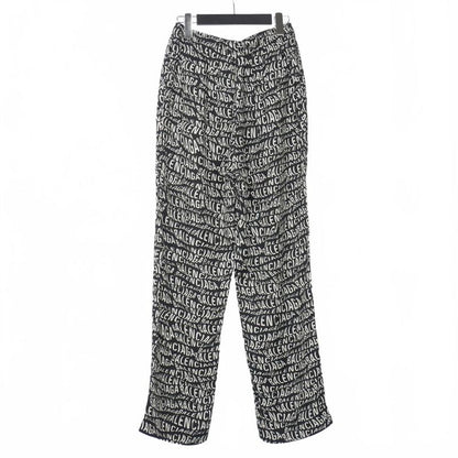 Balenciaga Wave Logo All Over Pattern Easy Pants Slacks Waist Togo 34 Black
