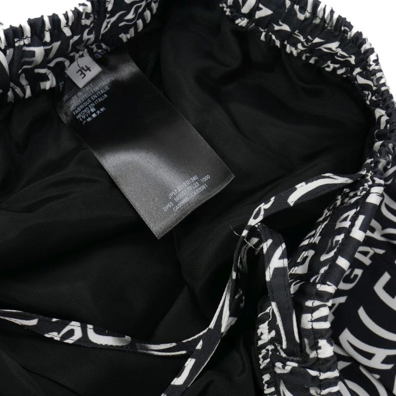 Balenciaga Wave Logo All Over Pattern Easy Pants Slacks Waist Togo 34 Black