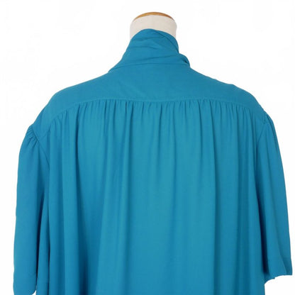 Balenciaga 20ss Scarf Ribbon Blouse Shirt Oversize Short Sleeve 36 Blue 602571