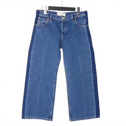 Balenciaga Rockabilly Washed Cropped Denim Pants 34 Indigo Blue 446445