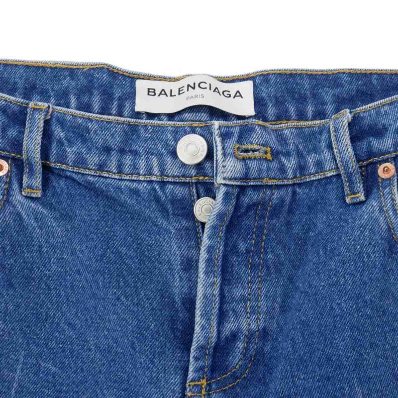 Balenciaga Rockabilly Washed Cropped Denim Pants 34 Indigo Blue 446445