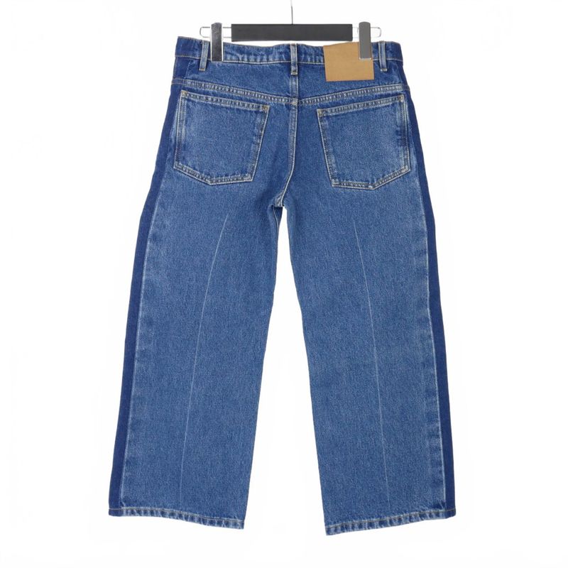 Balenciaga Rockabilly Washed Cropped Denim Pants 34 Indigo Blue 446445