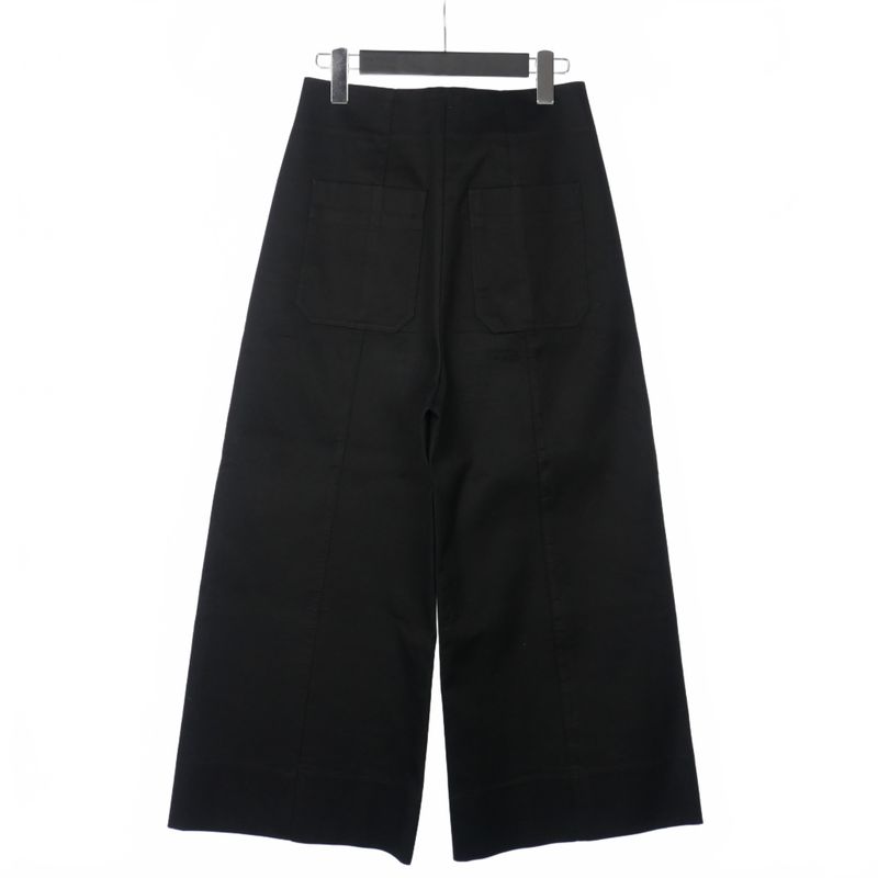 Balenciaga Front Zip Pocket Wide Pants Beltless 36 Black