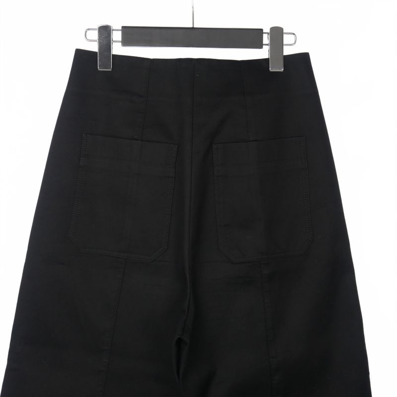 Balenciaga Front Zip Pocket Wide Pants Beltless 36 Black