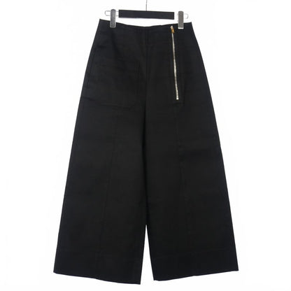 Balenciaga Front Zip Pocket Wide Pants Beltless 36 Black