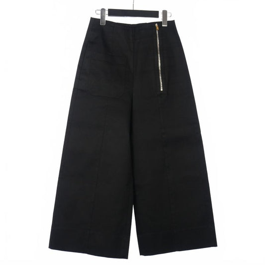 Balenciaga Front Zip Pocket Wide Pants Beltless 36 Black