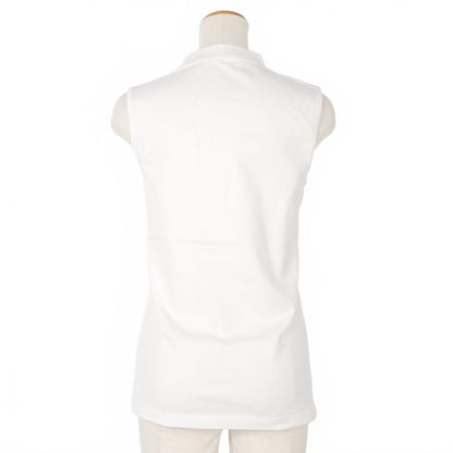 Balenciaga Hem Logo Embroidery Sleeveless Cut and Sewn T-Shirt S White