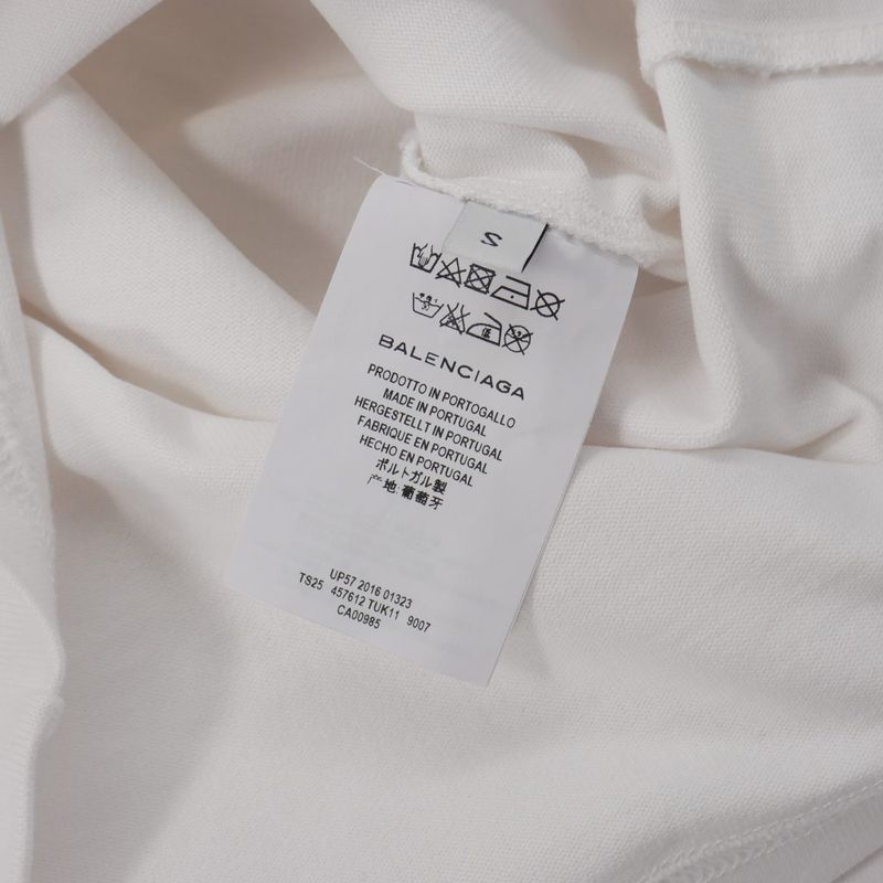 Balenciaga Hem Logo Embroidery Sleeveless Cut and Sewn T-Shirt S White