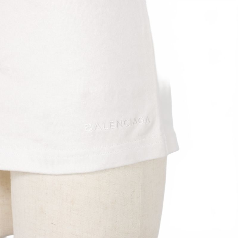 Balenciaga Hem Logo Embroidery Sleeveless Cut and Sewn T-Shirt S White