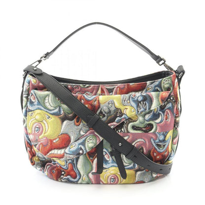 Dior Shoulder Bag Christian Dior X Kenny Scharf Saddle Multi Canvas Leather