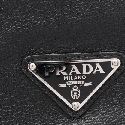 Prada Shoulder Bag Glace'calf 1 Bd296 Black Leather Triangle Logo