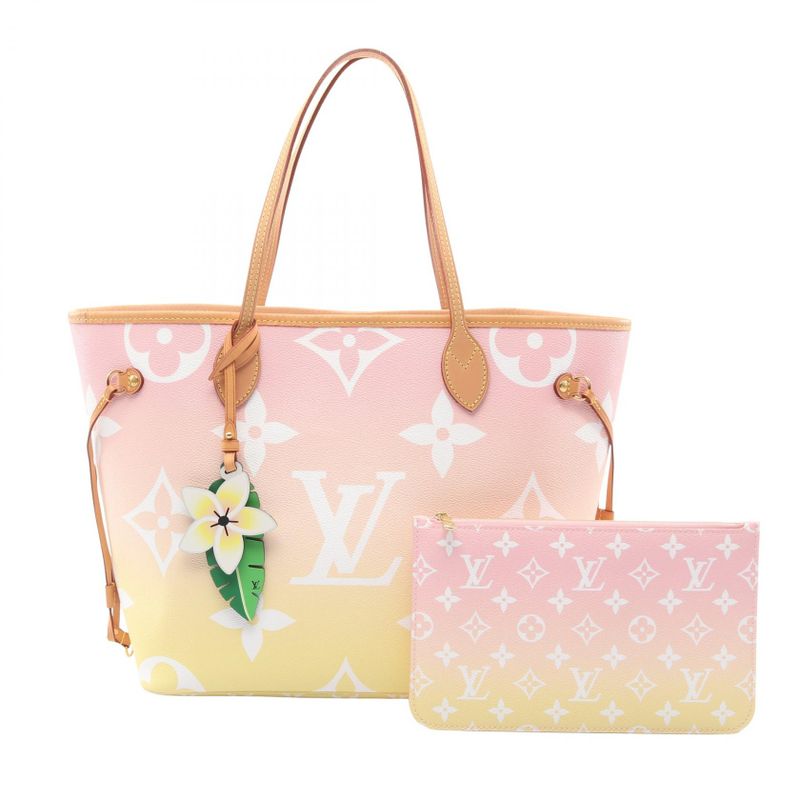 Louis Vuitton Tote Bag Neverfull MM By The Pool M45680 Rose Cles PVC Coated