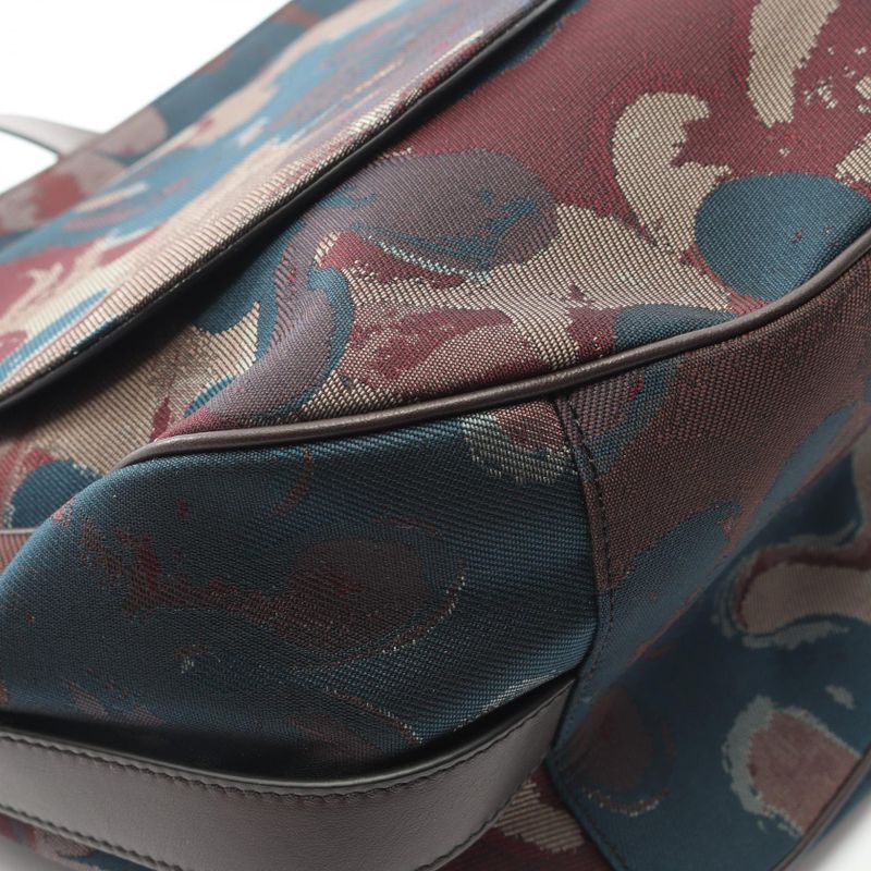 Dior Shoulder Bag Christian Dior X Peter Doig Saddle Navy Brown Canvas Leather