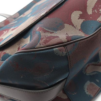 Dior Shoulder Bag Christian Dior X Peter Doig Saddle Navy Brown Canvas Leather