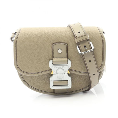 Dior Shoulder Bag Gallop Mini Beige Leather Gallop Shoulder Bag Women's Used A