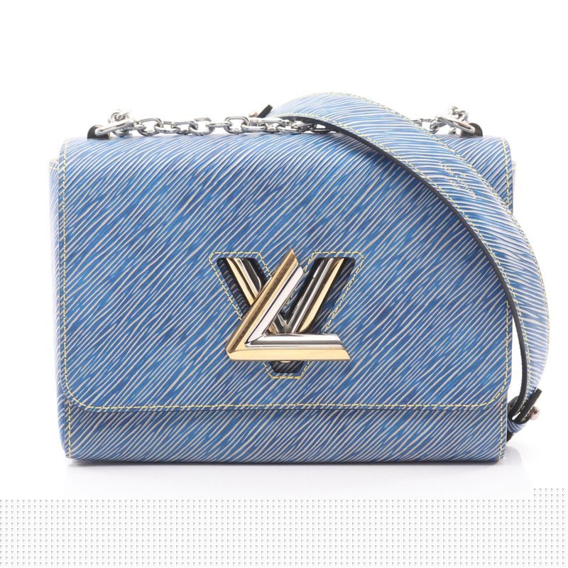 Louis Vuitton Shoulder Bag Twist MM M51065 Denim Light Leather Twist MM Women's