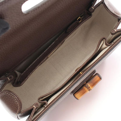 Gucci Handbag Music IS MINE Bamboo 681173 Dark Brown Multi Canvas Leather