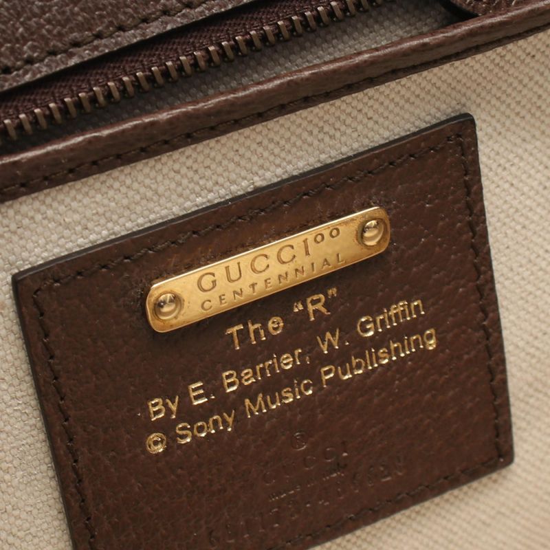 Gucci Handbag Music IS MINE Bamboo 681173 Dark Brown Multi Canvas Leather