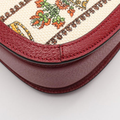 Gucci Handbag Music IS MINE Bamboo 679632 Red Multi Canvas Leather Bamboo Music