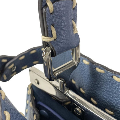 Fendi Handbag Selleria Peekaboo Icy You Medium 8bn321 Ivory X Blue Gray Leather