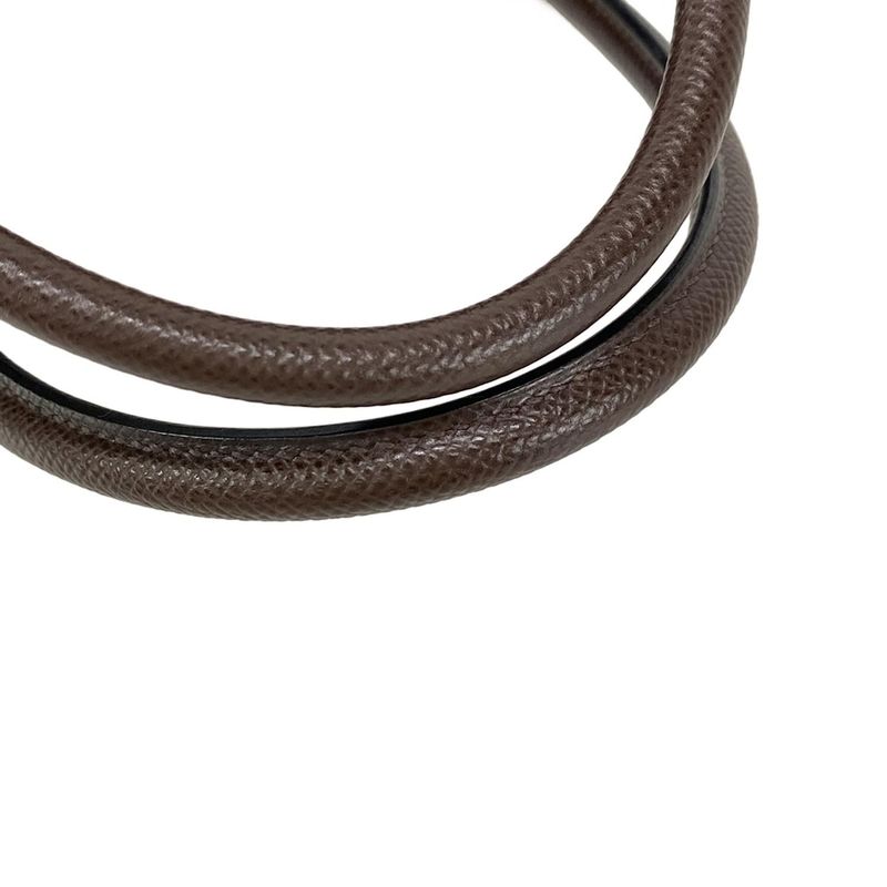 Hermes Handbag Plume 32 Chocolate X Khaki Silver Hardware Bicolor