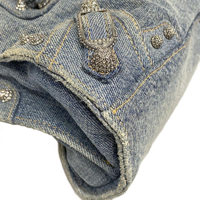 Balenciaga Handbag Neo Kagole XS 700940 Light Blue Denim Distressed Process Ing