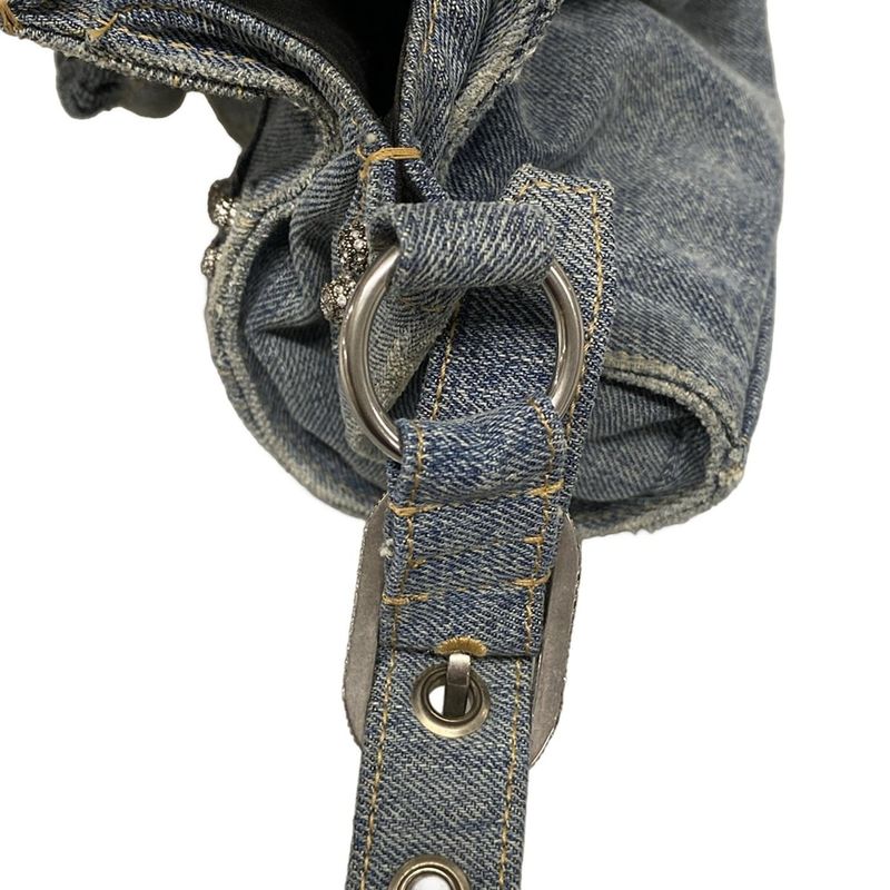 Balenciaga Handbag Neo Kagole XS 700940 Light Blue Denim Distressed Process Ing