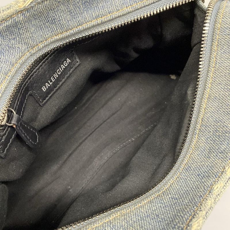 Balenciaga Handbag Neo Kagole XS 700940 Light Blue Denim Distressed Process Ing