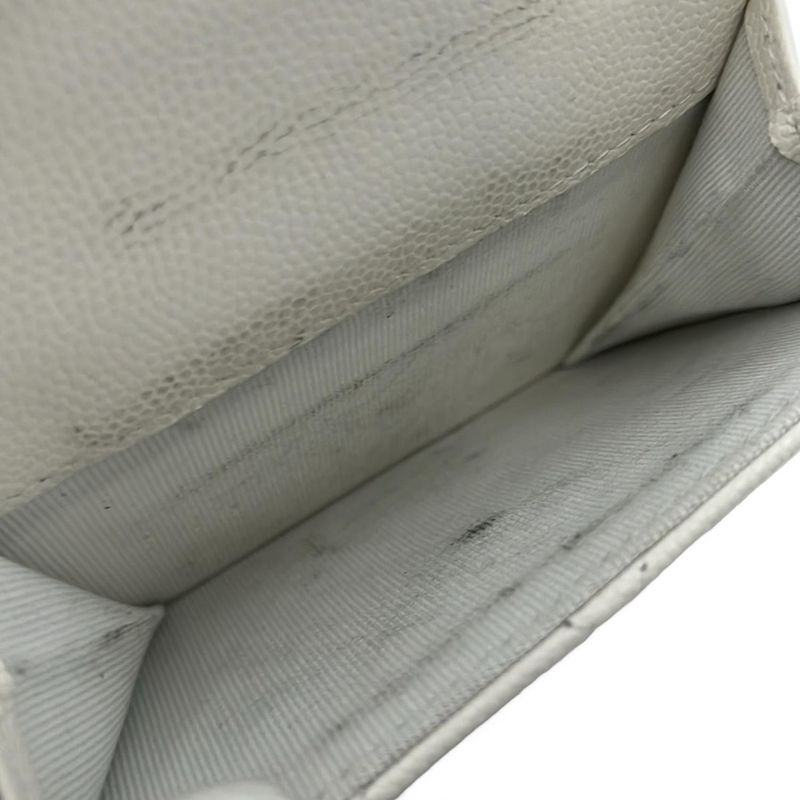 Chanel Trifold Wallet Small Walletmatelasse Ap4815 White Gold Hardware Rhineston