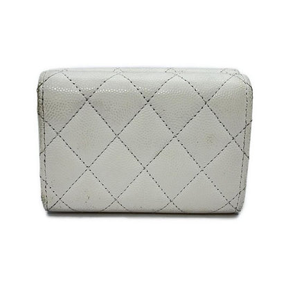 Chanel Trifold Wallet Small Walletmatelasse Ap4815 White Gold Hardware Rhineston