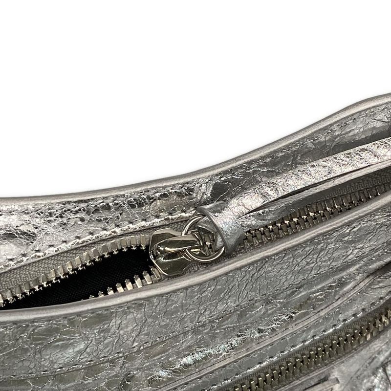 Balenciaga Handbag le City Mini 806395 Silver Leather