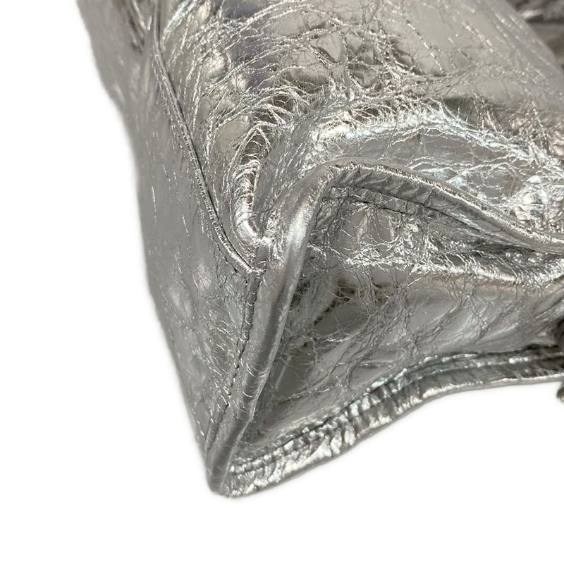 Balenciaga Handbag le City Mini 806395 Silver Leather