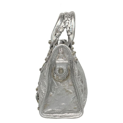 Balenciaga Handbag le City Mini 806395 Silver Leather