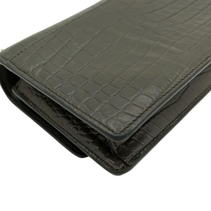 Saint Laurent Paris Wallet Sunset 452157 Gray Chain Wallet\shape Pressed Leather